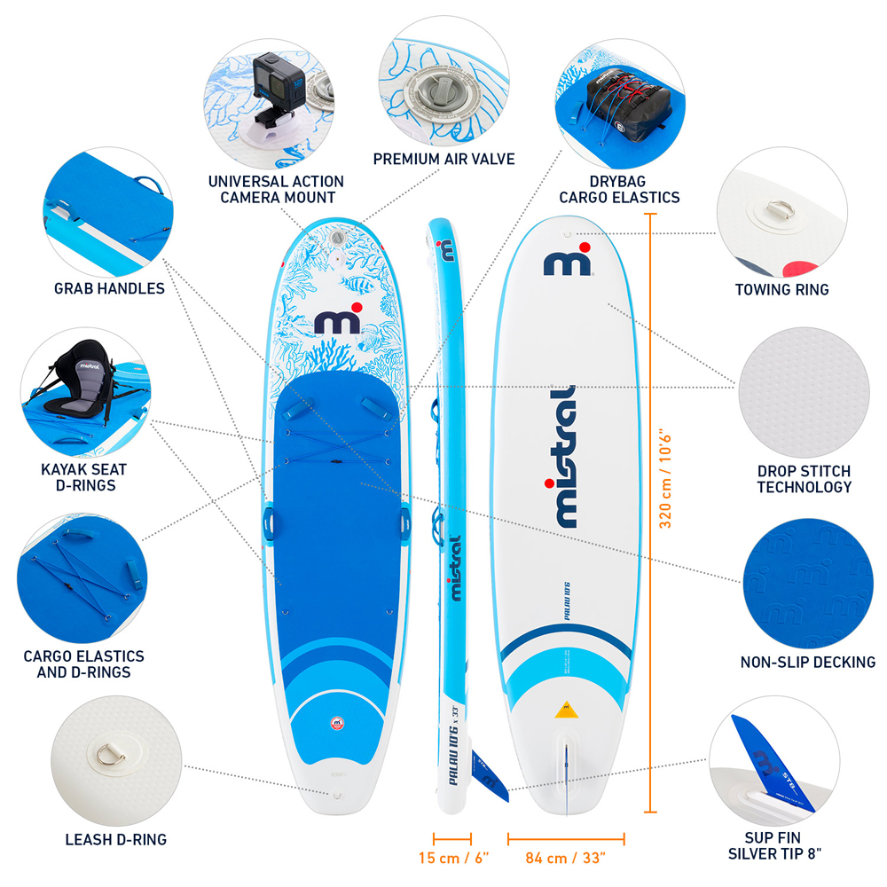 Mistral Palau 10.6 opblaasbare sup voordeelpakket 5